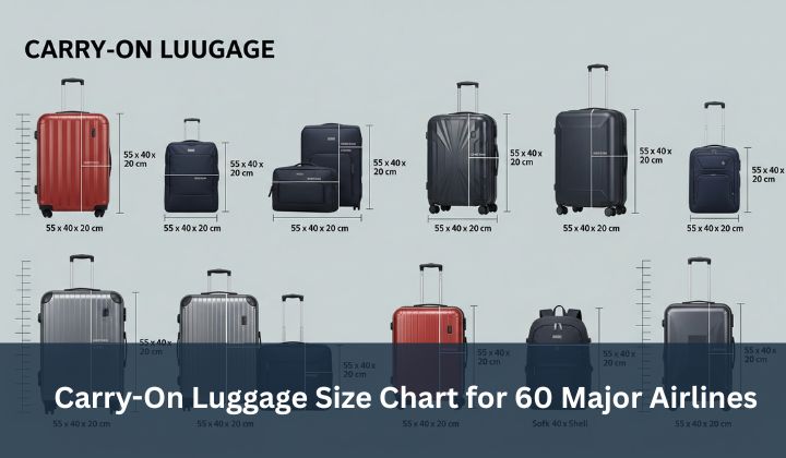 Carry-On Luggage Size Chart for 60 Major Airlines
